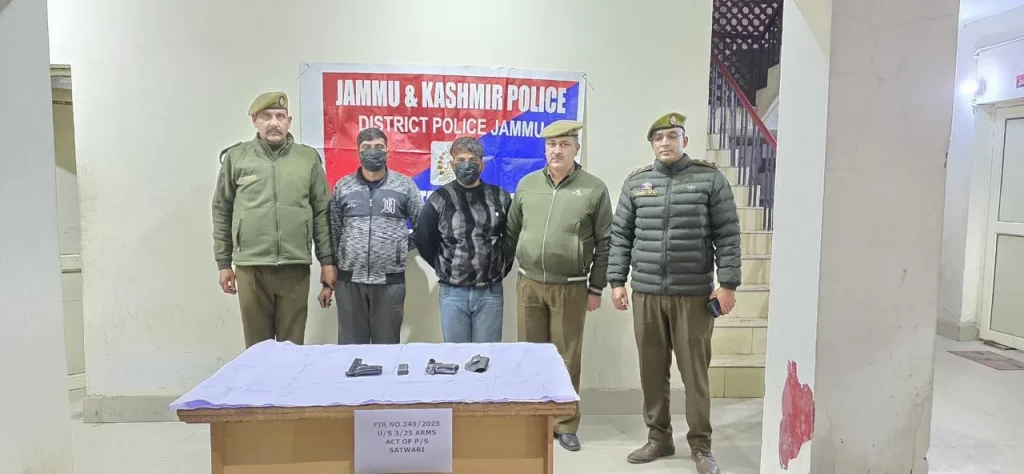 Arrested: Duo Caught Brandishing Pistol in Public in Jammu